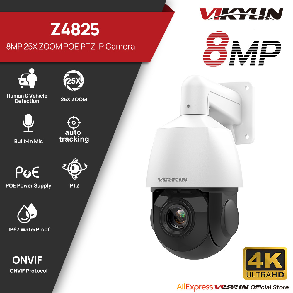Home Security Service - Vikylin 4K 8MP PTZ 25倍ズーム 100M赤外線暗視