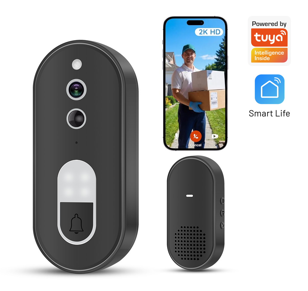 Home Security Google Camera - Tuya 1080P HD ワイヤレス WiFi ビデオドアベルスマートホームセキュリティカメラ双方向オーディオナイトビジョンモーション検出