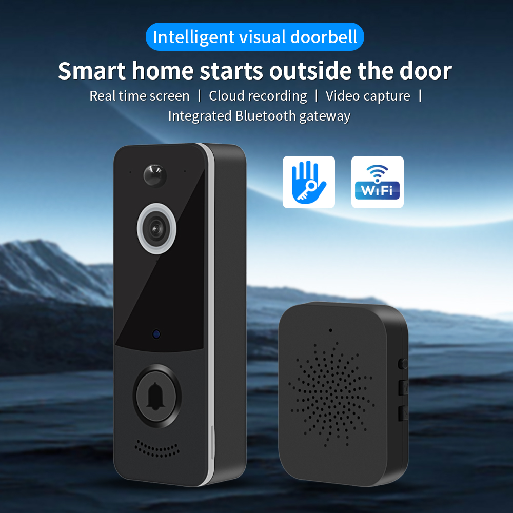 Home Security Video Cameras - 1080P WIFI ビデオドアベル TTLOCK アプリスマートホームドアベルワイヤレスセキュリティカメラドアベル PIR