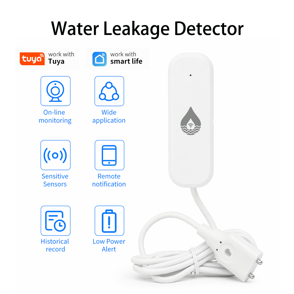 Home Security Devices - YFK WiFi/Zigbee 水漏れ警報センサー Tuya スマートデバイス 水位監視