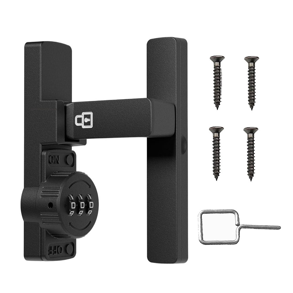 Home Security Doors - セキュリティ納屋ドアロック 3桁コンビネーションロック ホームドアロック バスルームワインキャビネット用 パスワードコード付き 耐久性のある亜鉛合金