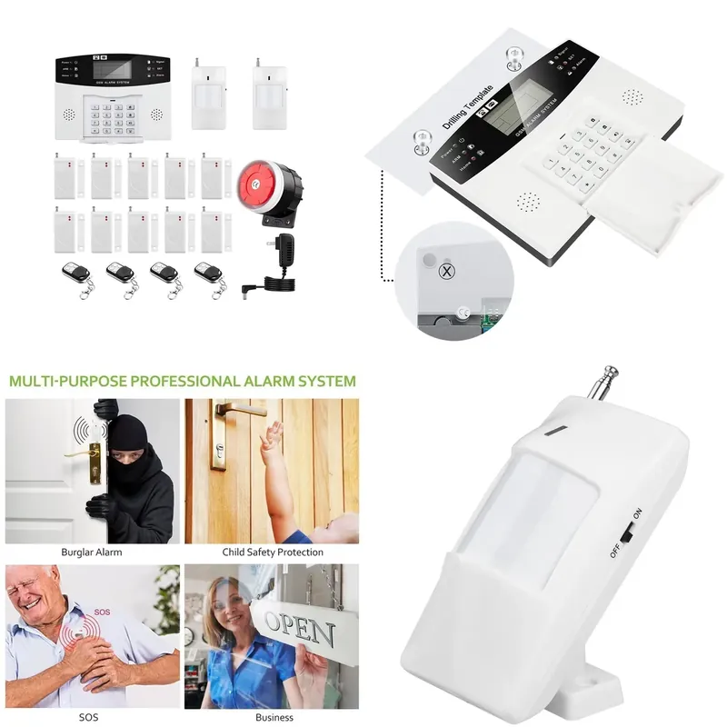 Home Security Alarm - 住宅盗難警報キット自動ダイヤル 120dB サイレンリモコンインテリジェントスマートホーム警報システム GSM ワイヤレスセキュリティシステム