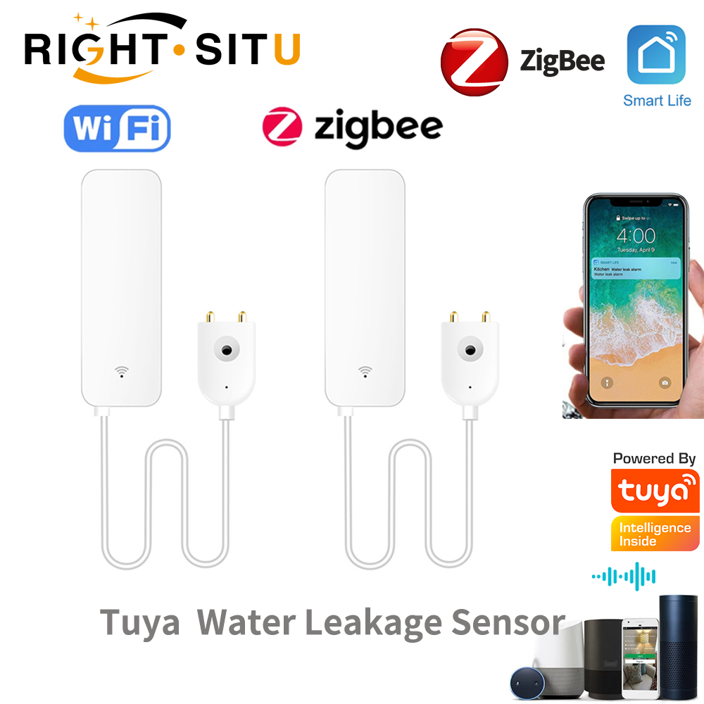 Home Security Devices - Tuya WiFi 漏水センサー、漏水検知器、Smartlife APP 通知アラート、漏水警報ホームセキュリティ水洪水センサー