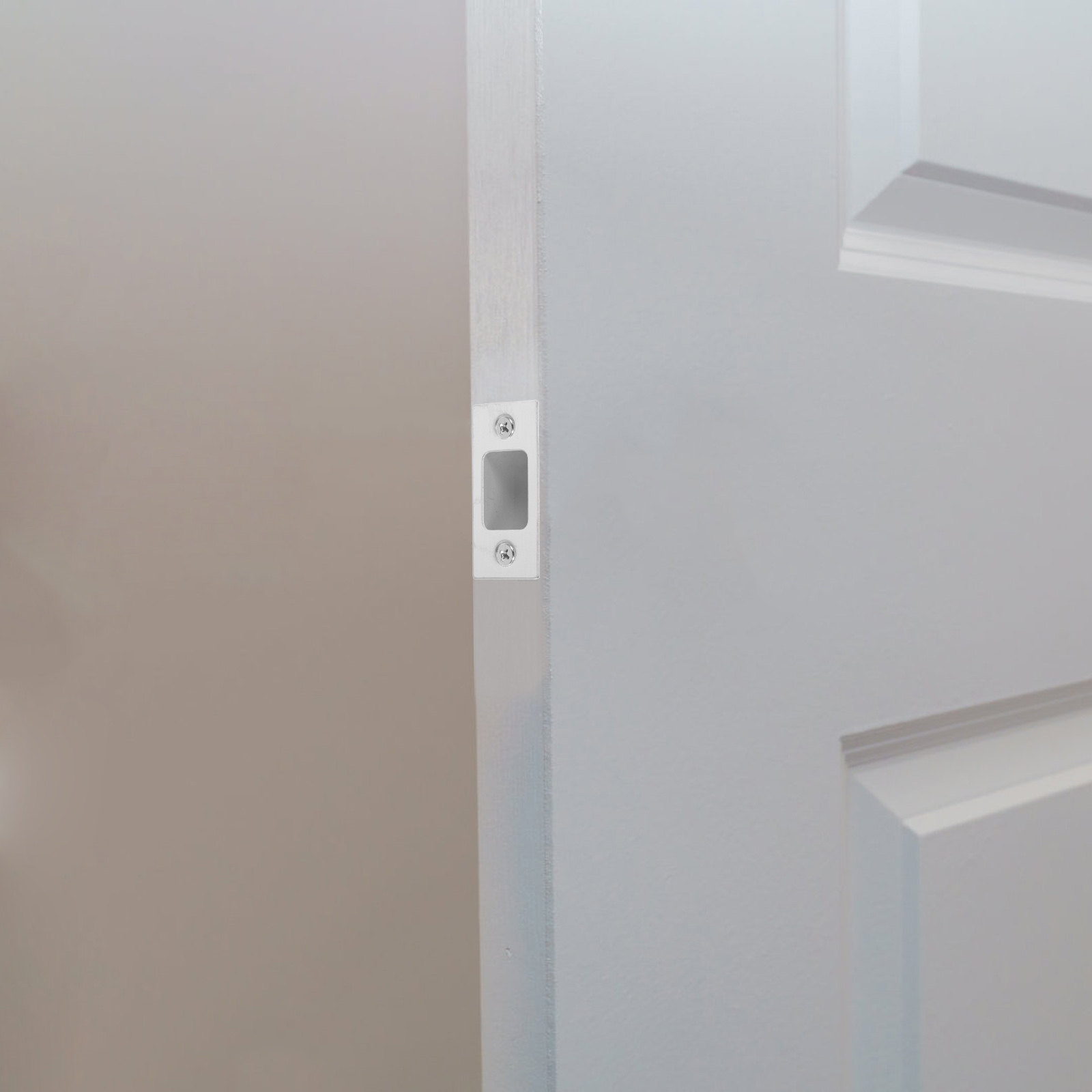 Home Security Doors - 4個入りステンレス製ストライクプレート 多用途ドアフレーム補強材 家庭、オフィス、ホテル用 デッドボルト修復用セキュリティプレート
