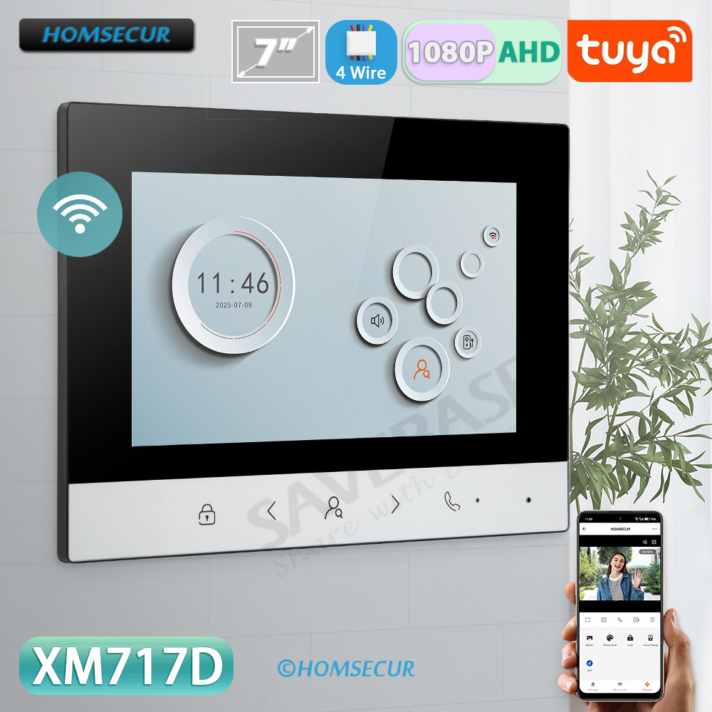 Home Security Panel - TuyaスマートWIFI屋内モニター 7インチ/10インチLCDスクリーン 4線式HD 1080Pハンズフリービデオドアホンインターホン ドアベル ホームセキュリティ