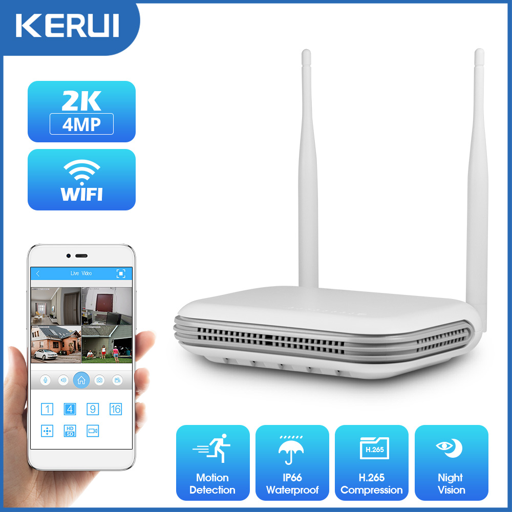 Home Security Panel - Kerui-onvifネットワークビデオ監視,ワイヤレスセキュリティカメラシステム,8チャンネルレコーダー,2k,3k,4mp,8ch nvr,wifi