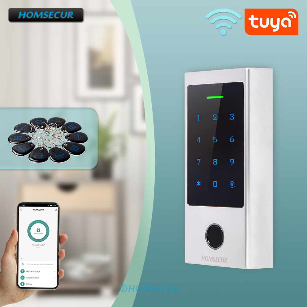 Home Security Key Fob - WiFi Tuya スマートアプリ防水指紋パスワードドアアクセスコントローラー + 10 個