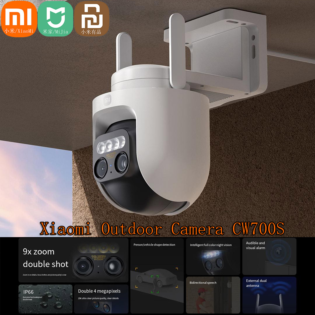 Home Security Camera Xiaomi - Xiaomi-Mijia ptzアウトドアカメラ,セキュリティカメラ,4メガピクセル,9xズーム,フルカラー,ナイトビジョン,スマートホーム,サウンドライト警告,cw700s