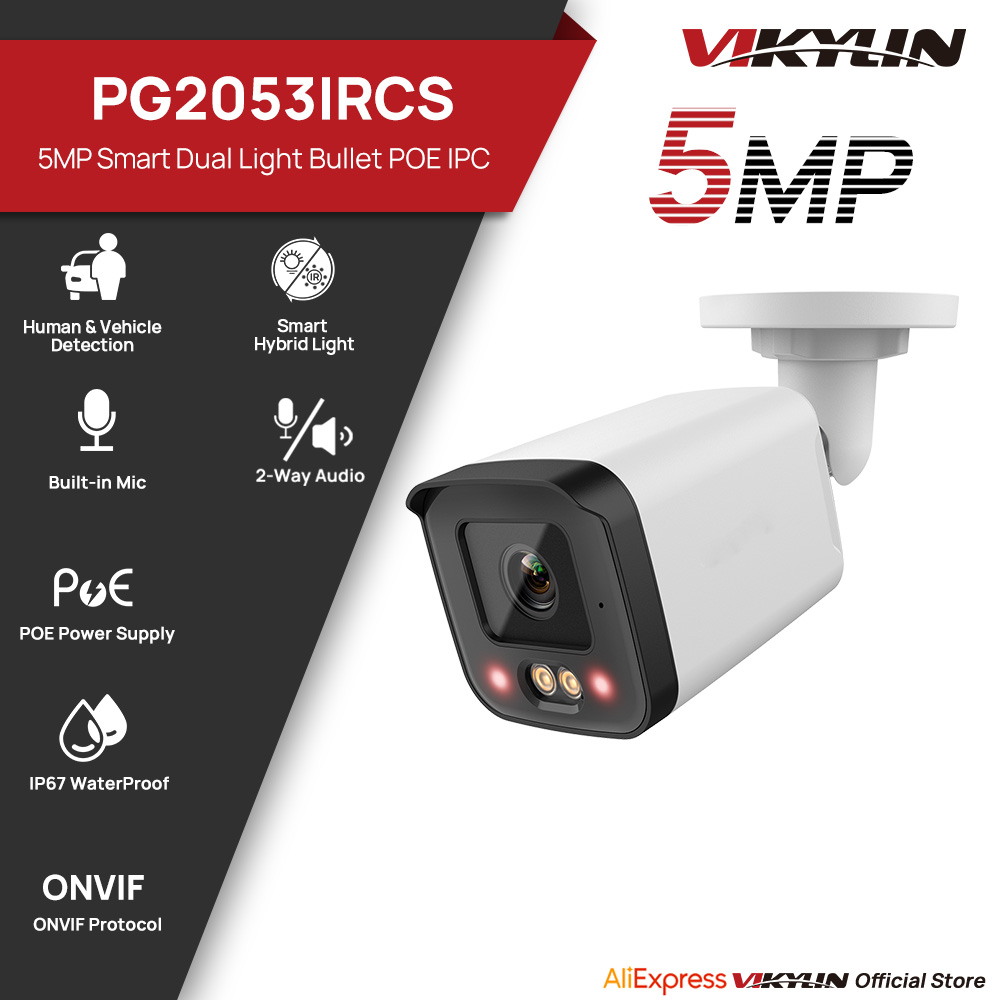 Home Security Service - VIKYLIN IP セキュリティカメラ 5MP スマートデュアルライト双方向オーディオ Poe