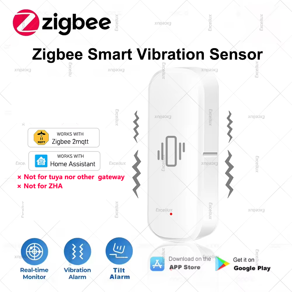 Home Security Alarm - Zigbee スマート振動センサーホームセキュリティ保護リアルタイムモニター衝撃警報センサーホームアシスタント Zigbee2MQTT と連携
