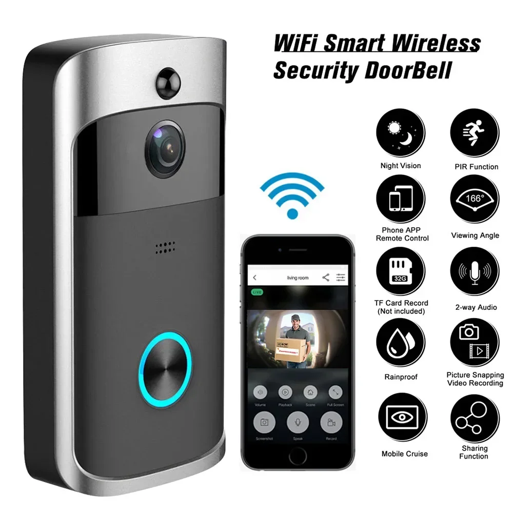 Home Security Prices - 720P HD スマートホームワイヤレス WIFI ドアベルカメラセキュリティビデオインターホン IR
