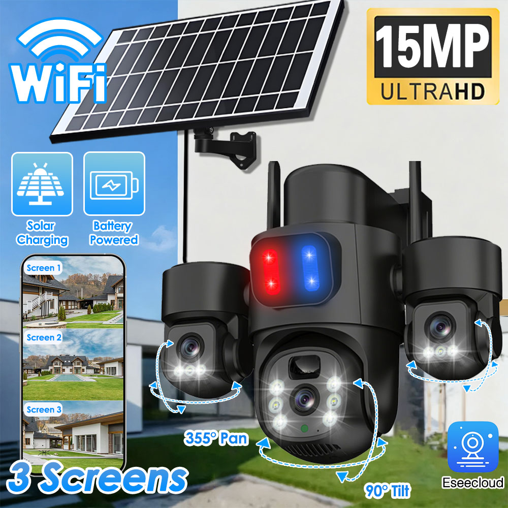 Home Security Panel - WIFI ソーラー PTZ カメラ屋外 15MP 3