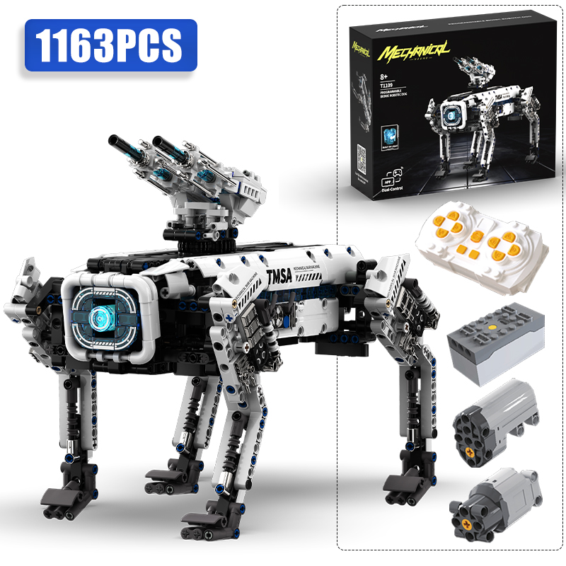 Home Security Robot Dog - テクニカル STEM プログラミングロボット戦争犬ビルディングブロック都市リモコンモーターロボット MOC レンガ教育玩具子供のギフト