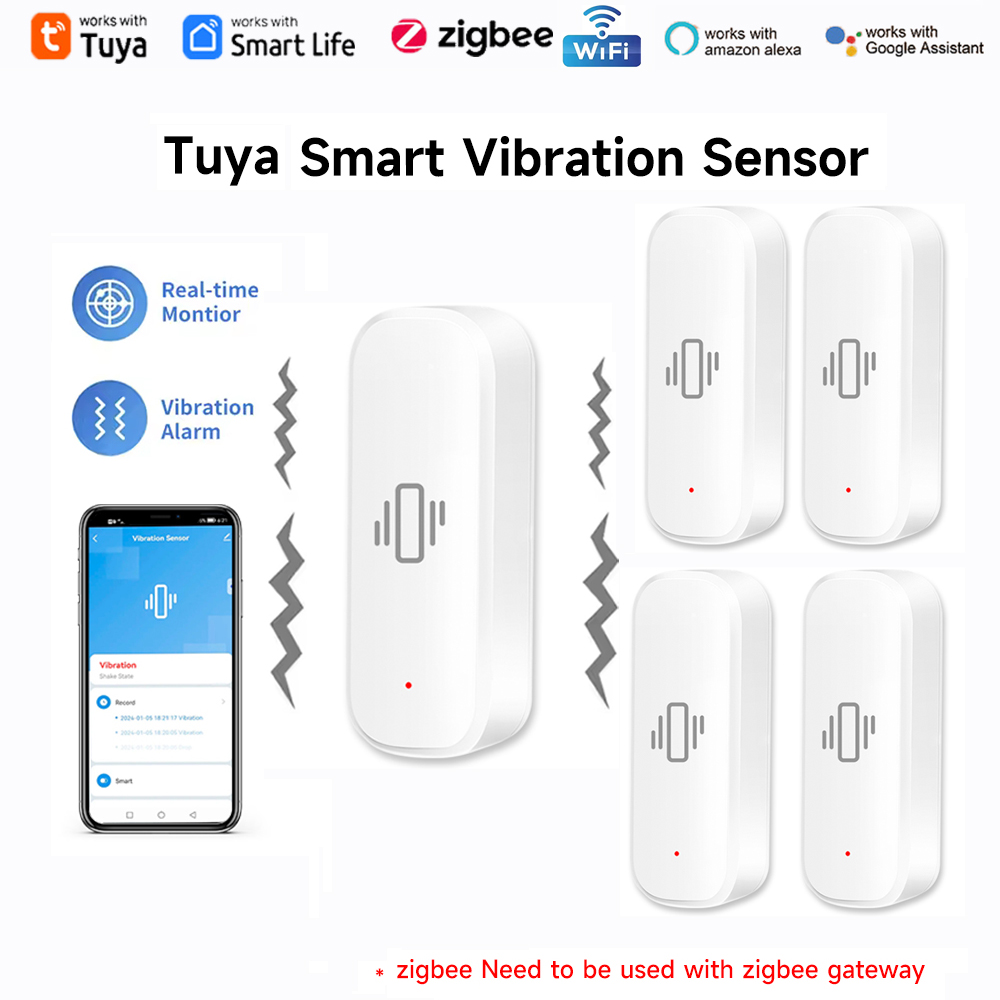 Tuya WiFi Zigbee スマート振動センサー ワイ - Home Security Alarm のレビューと価格