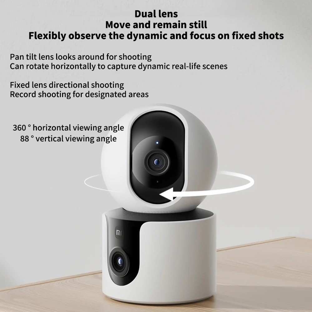 Xiaomi スマートカメラ C300 デュアルレンズ PT - Home Security Camera Xiaomi Mi 360 のレビューと価格