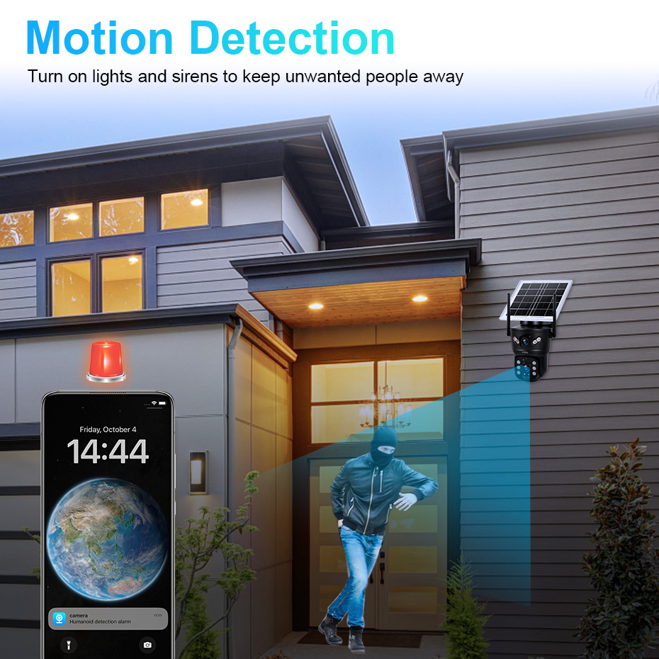 KERUI 6MP 4G SIM WiFiソーラーカメラ デ - Home Security Video Cameras のレビューと価格