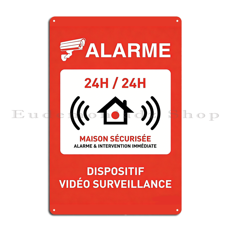 レトロ 24 時間警報システムメタルサインプラークヴィンテー - Home Security Alarm のレビューと価格