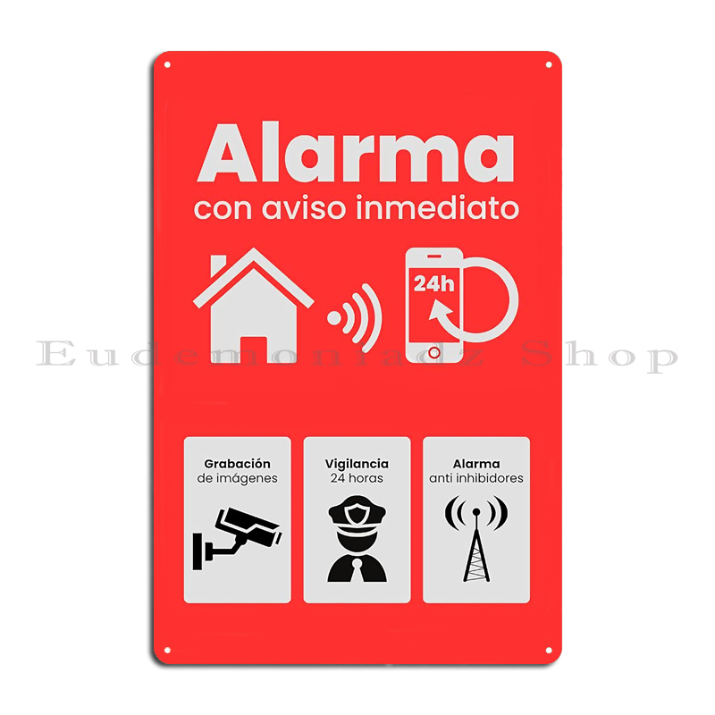 レトロ 24 時間警報システムメタルサインプラークヴィンテー - Home Security Alarm のレビューと価格