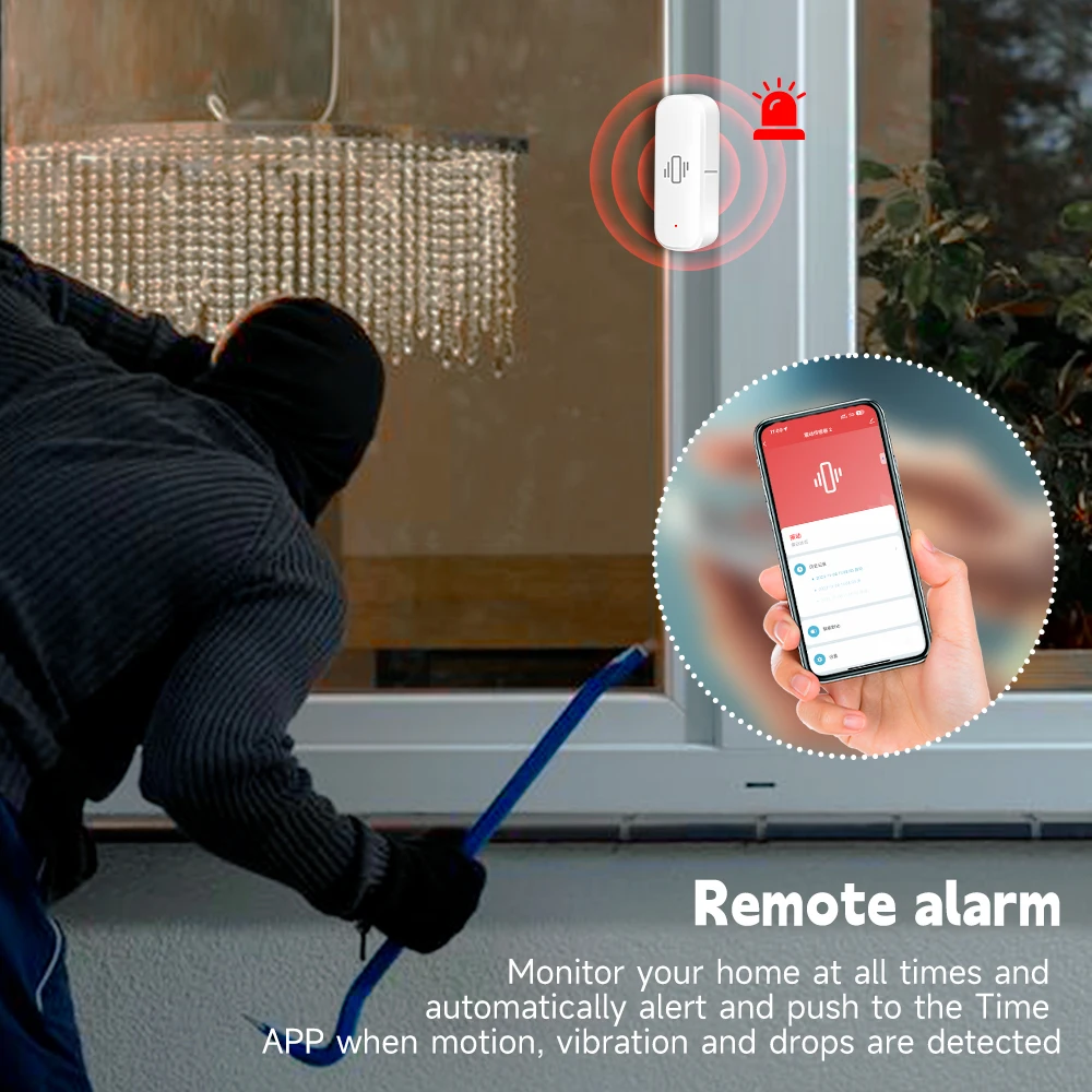 WiFi/Zigbee スマート振動センサー Tuya Sm - Home Security Alarm のレビューと価格