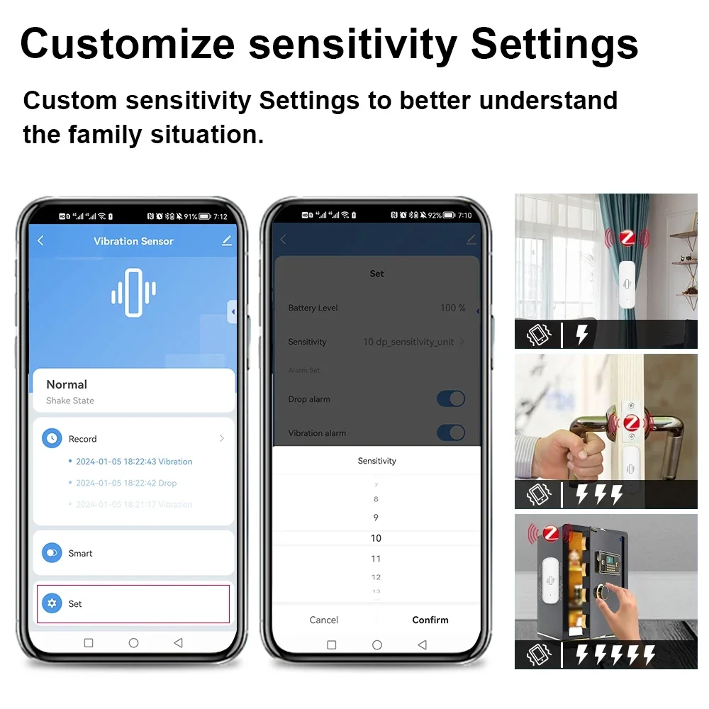 スマート ZigBee 振動センサー アプリ モニター ホー - Home Security Alarm のレビューと価格