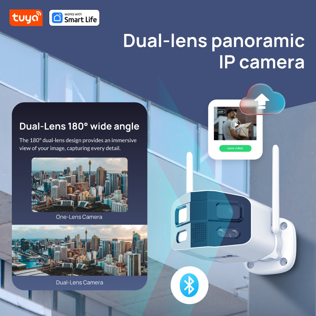 Tuya Smart 4MP 2.5K デュアルレンズ ラー - Home Security Camera Xiaomi のレビューと価格