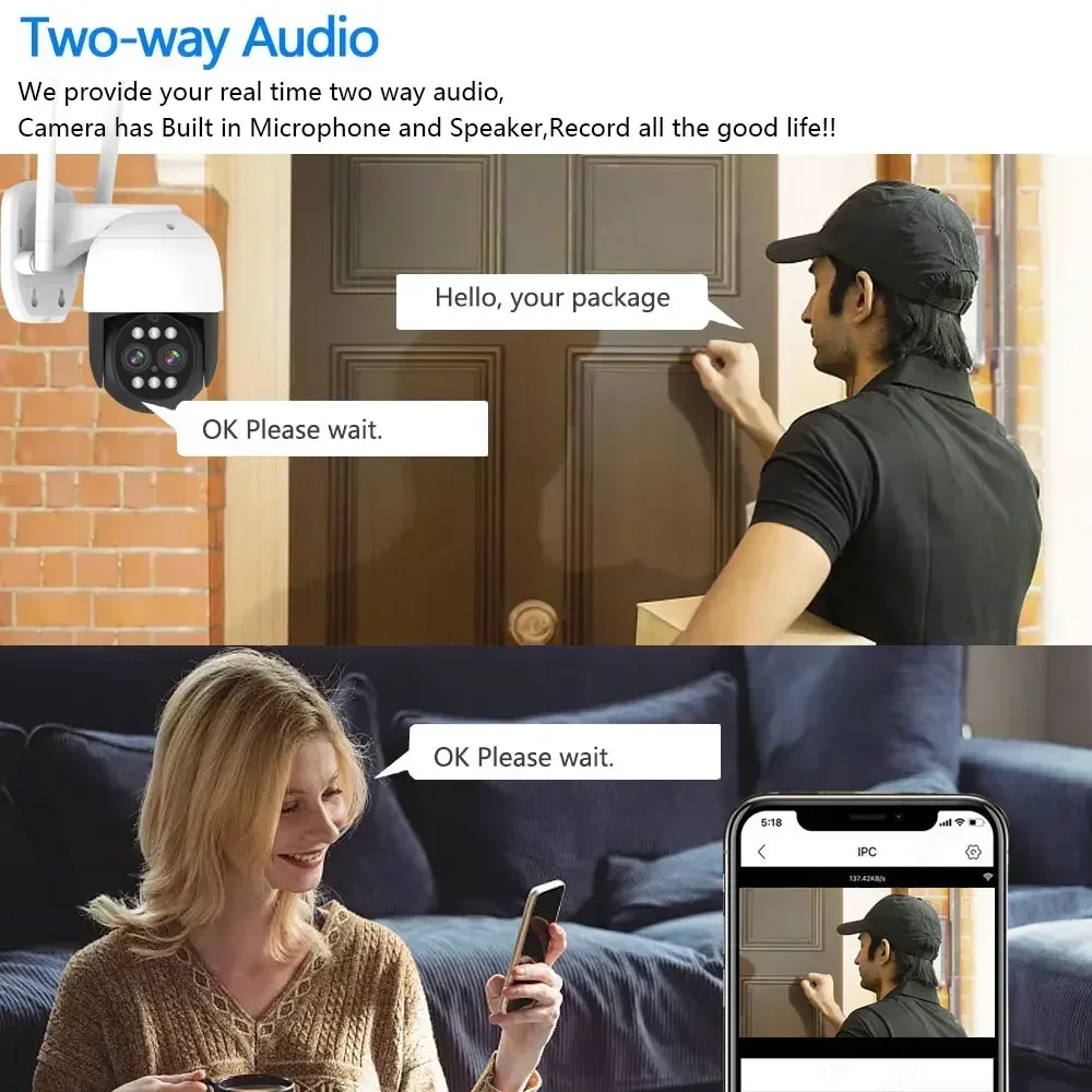 屋外で使用するワイヤレスIPカメラ,自動追跡,8mp,4k, - Home Security Ai のレビューと価格