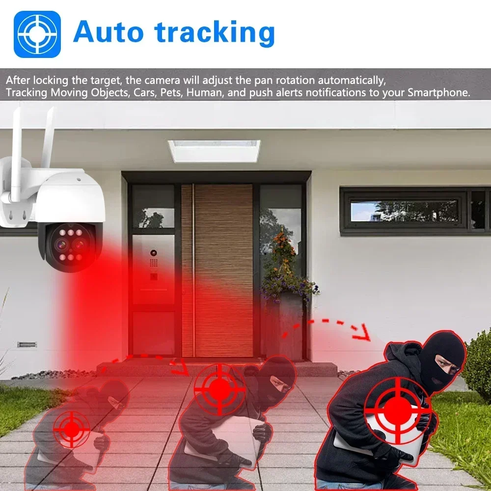 屋外で使用するワイヤレスIPカメラ,自動追跡,8mp,4k, - Home Security Ai のレビューと価格