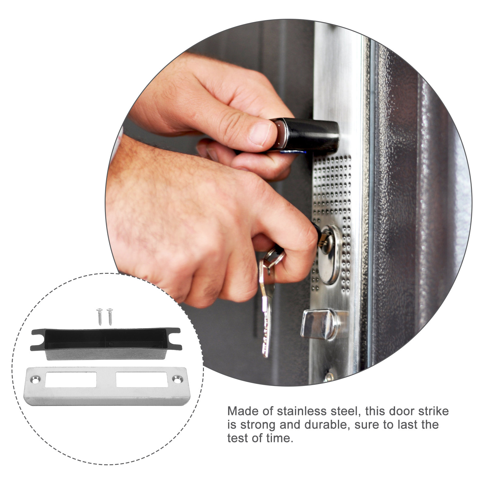 4セット ドア補強プレート ステンレス製ストライクプレート  - Door Reinforcer Kit のレビューと価格