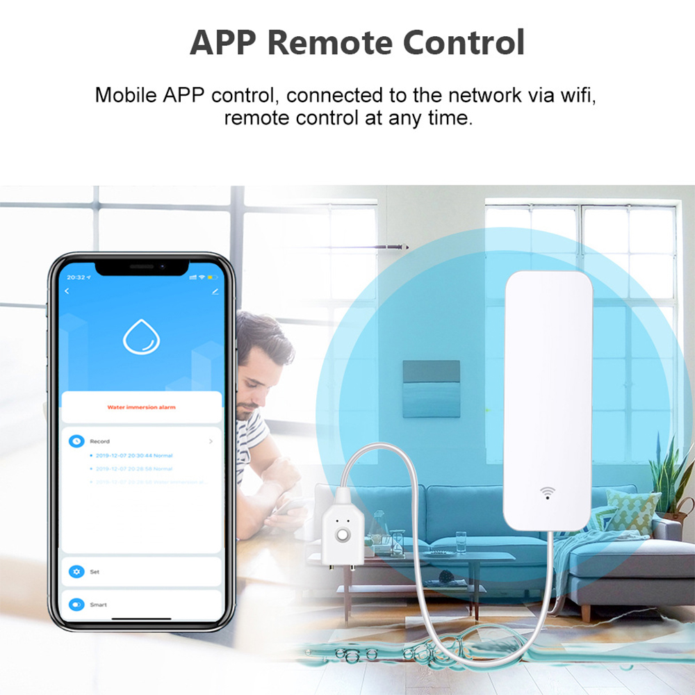 Tuya WiFi 漏水センサー、漏水検知器、Smartli - Home Security Devices のレビューと価格