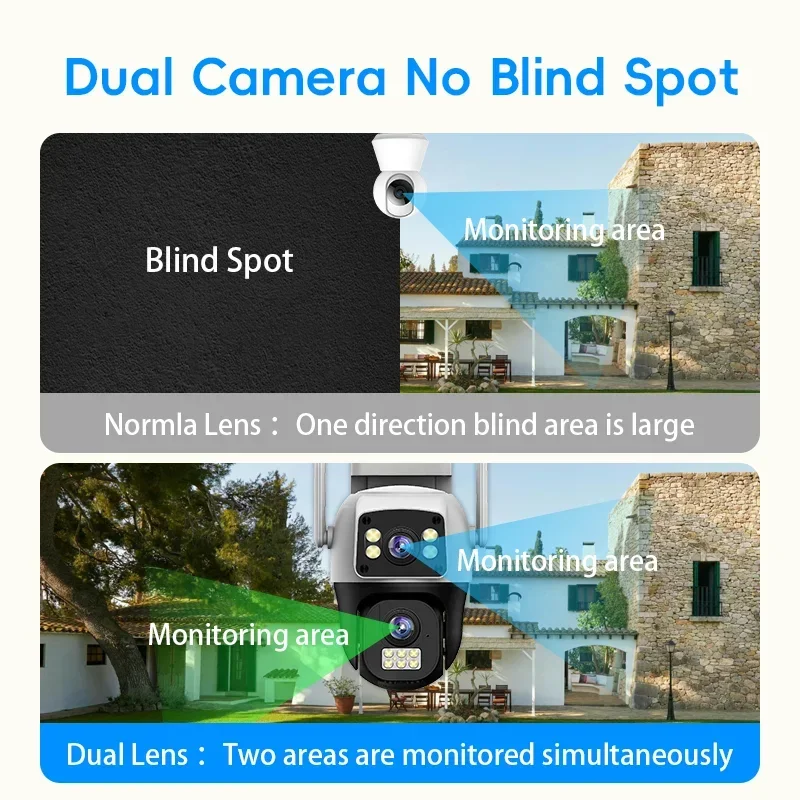 8MP 4K WIFI IPカメラ PTZ屋外デュアルスクリ - Home Security Ai のレビューと価格
