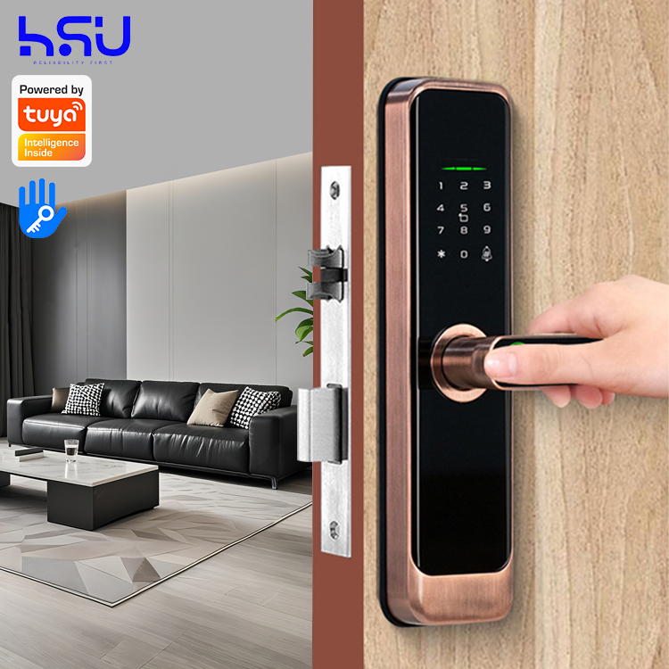 デジタルスマートドアロックパスコード付き木製小型電子ミニ指紋 - Home Security Doors のレビューと価格