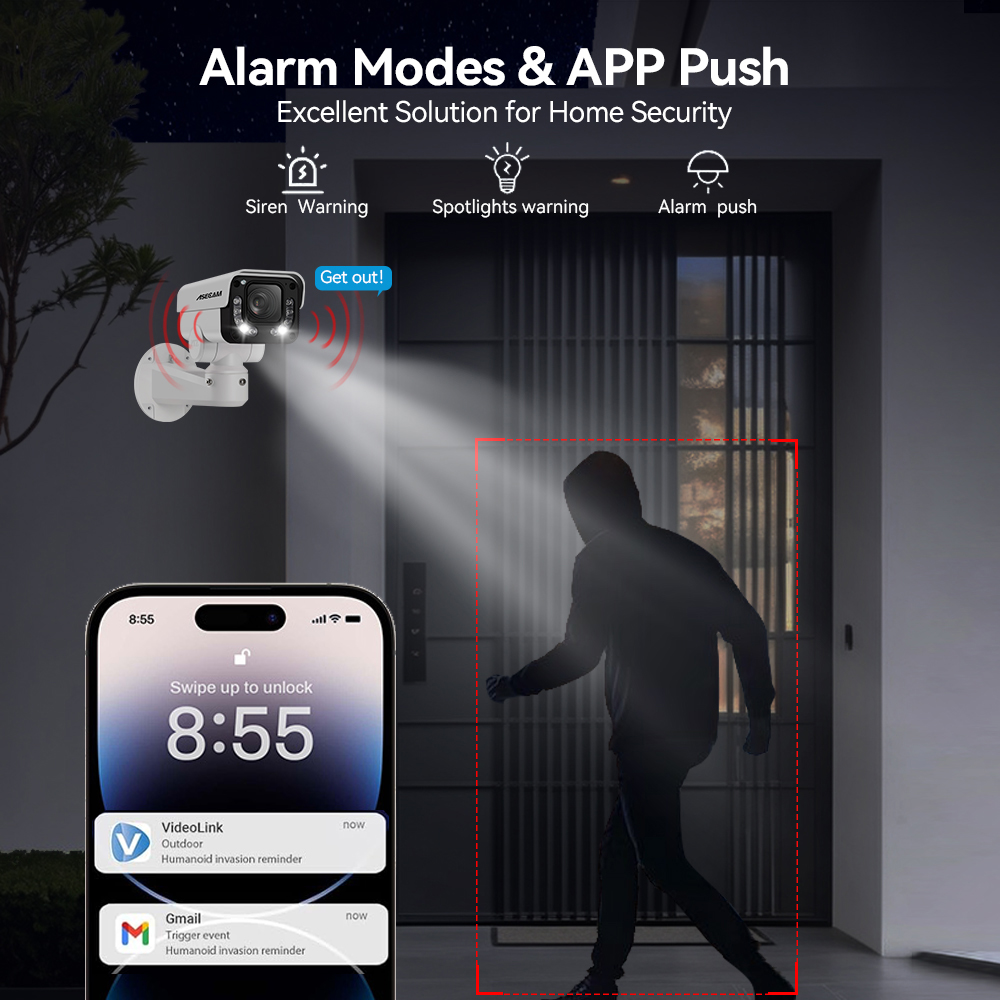 ASECAM 4K 8MP IP カメラ PTZ 30X 光 - Home Security Ai のレビューと価格