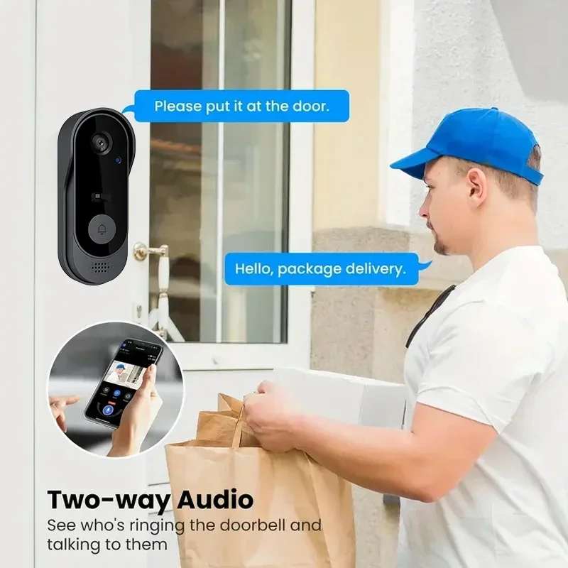 ビデオHDワイヤレス防水ドアベルカメラ、ナイトビジョン＆音声 - Home Security Video Cameras のレビューと価格