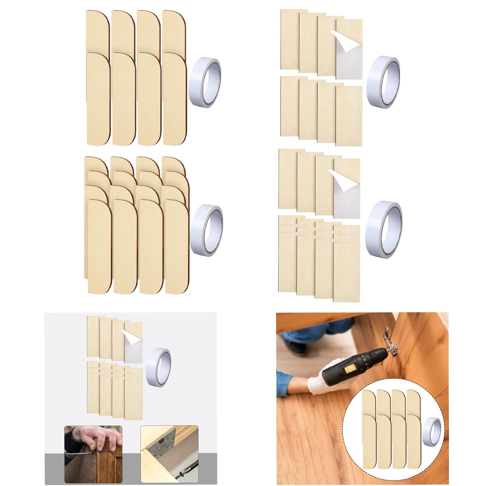 木製ヒンジ修理パネルキット、粘着テープ付き、キャビネット修理 - Door Reinforcer Kit のレビューと価格