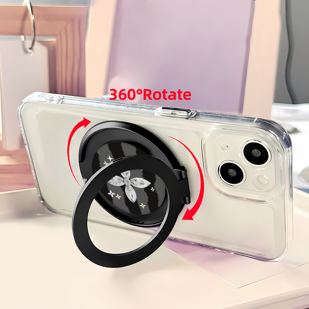 360 ° 回転可能な自己粘着キックスタンド電話リングホルダ - Home Security Service のレビューと価格
