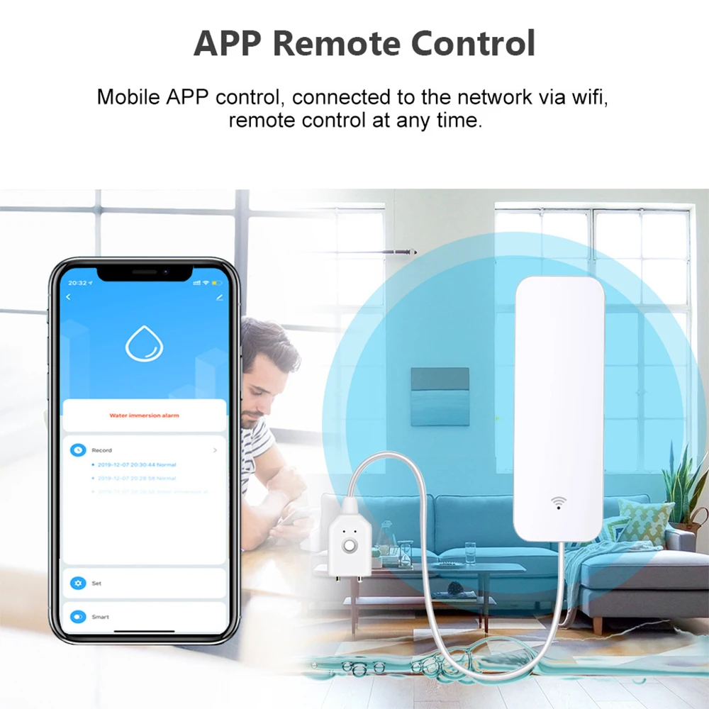 Tuya WiFi Zigbee 水センサー スマート漏水検 - Home Security Devices のレビューと価格