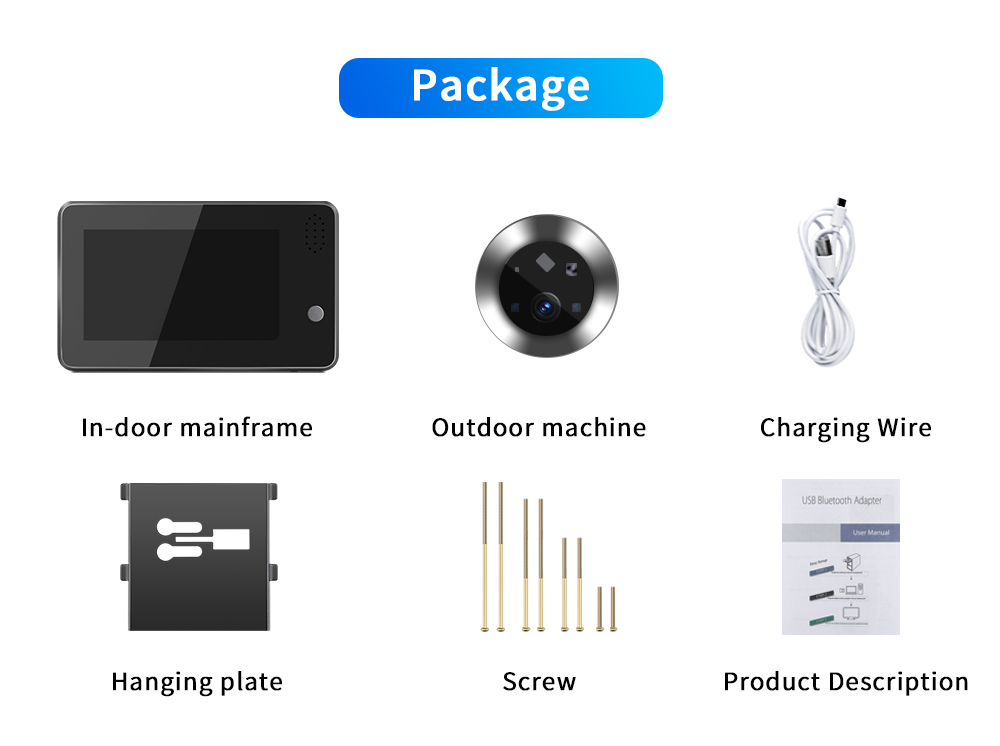 4.3インチTuya Smartlife WiFiドアベルビ - Home Security Video Cameras のレビューと価格