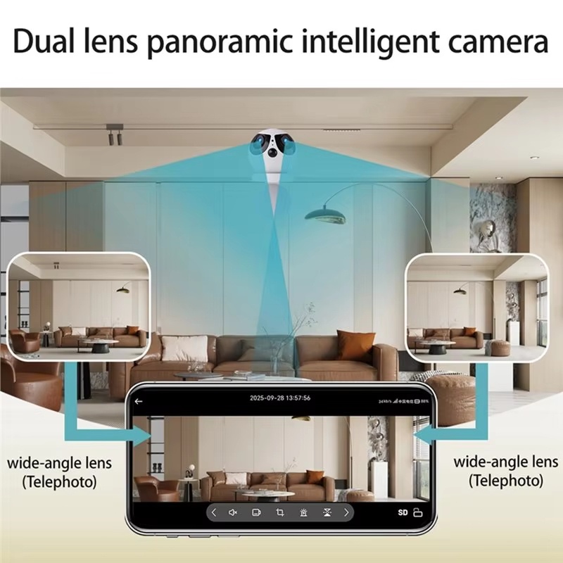HDデュアルレンズCCTV IPカメラ Kniteアプリ A - Home Security Ai のレビューと価格