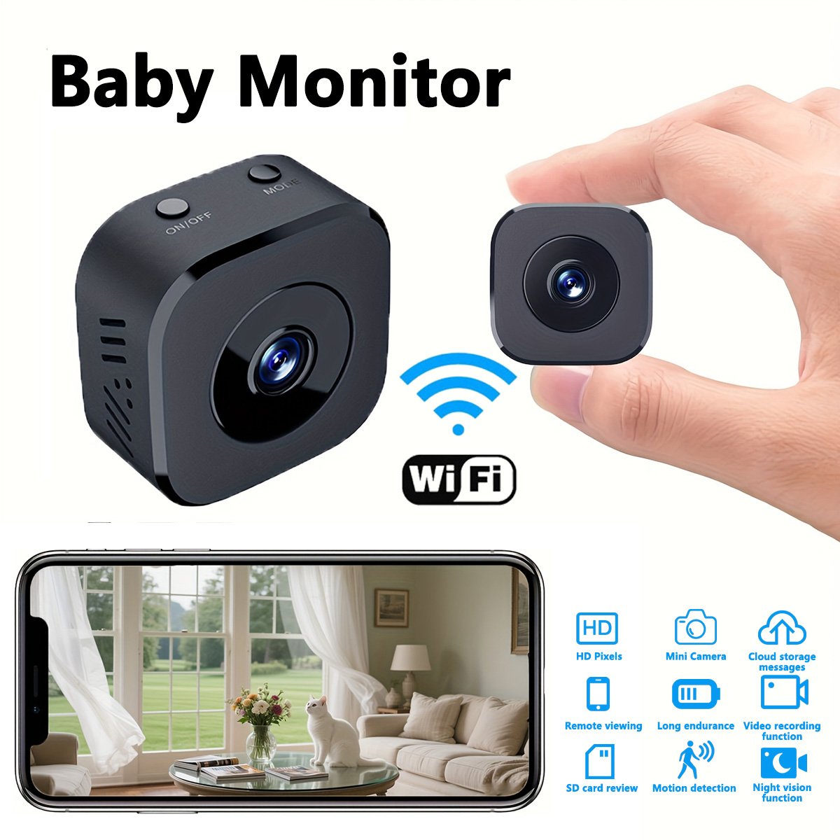 1080P HD ミニ WiFi カメラ屋内安全セキュリティ - Home Security Panel のレビューと価格