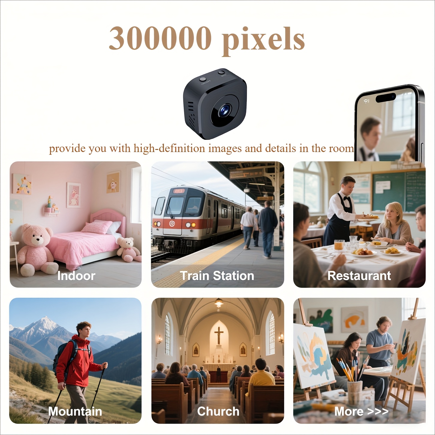 1080P HD ミニ WiFi カメラ屋内安全セキュリティ - Home Security Panel のレビューと価格