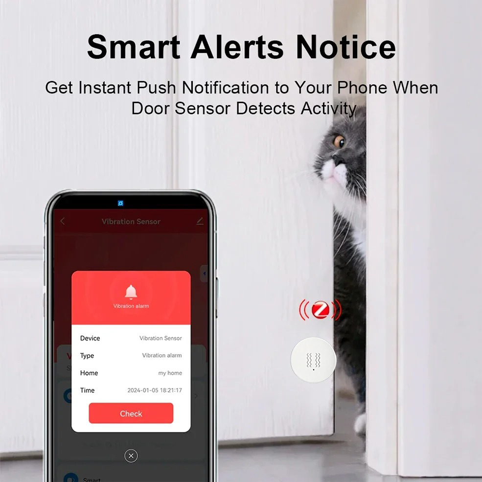 Tuya Zigbee スマート振動センサー リアルタイムモ - Home Security Alarm のレビューと価格