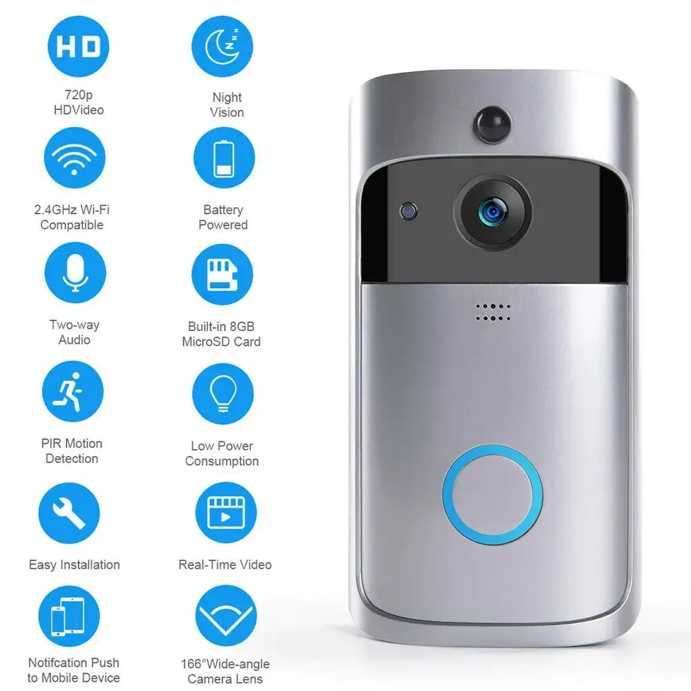 720P HD スマートホームワイヤレス WIFI ドアベル - Home Security Prices のレビューと価格