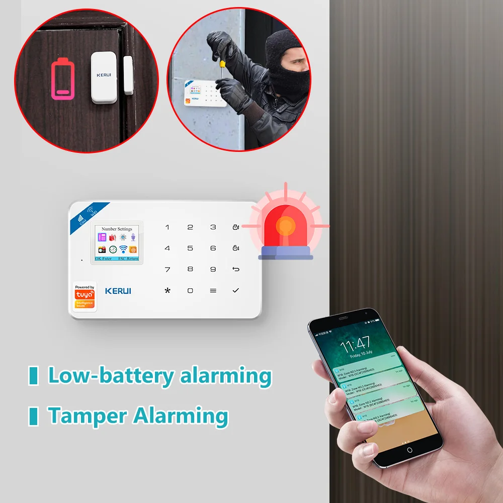 KERUI W181アラームシステムセキュリティホームWIF - Home Security Google Camera のレビューと価格