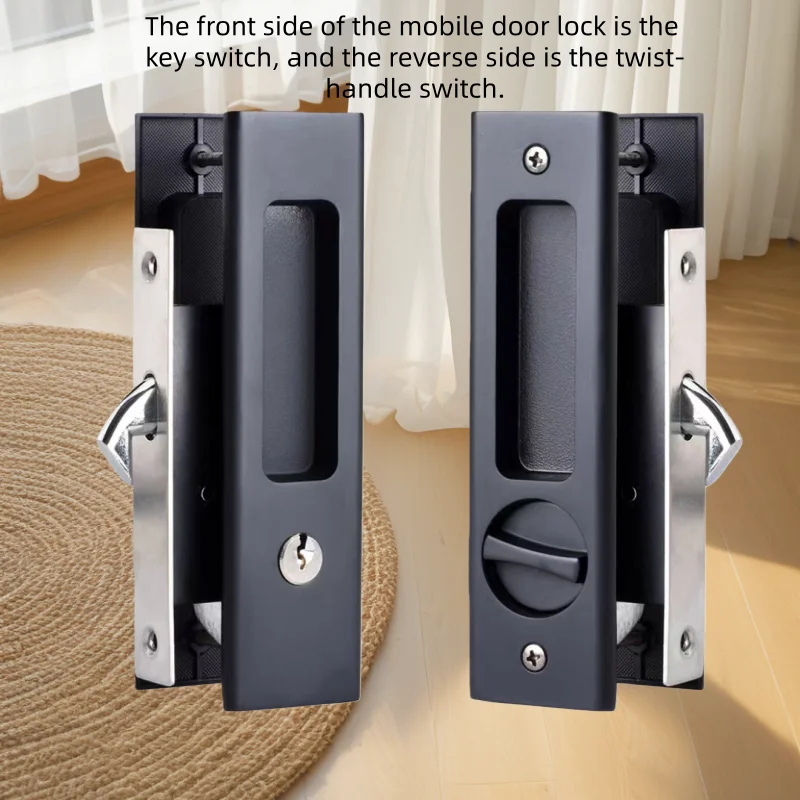 頑丈な黒色のスライド式ドアフックロック（鍵付き）、強化された - Home Security Doors のレビューと価格
