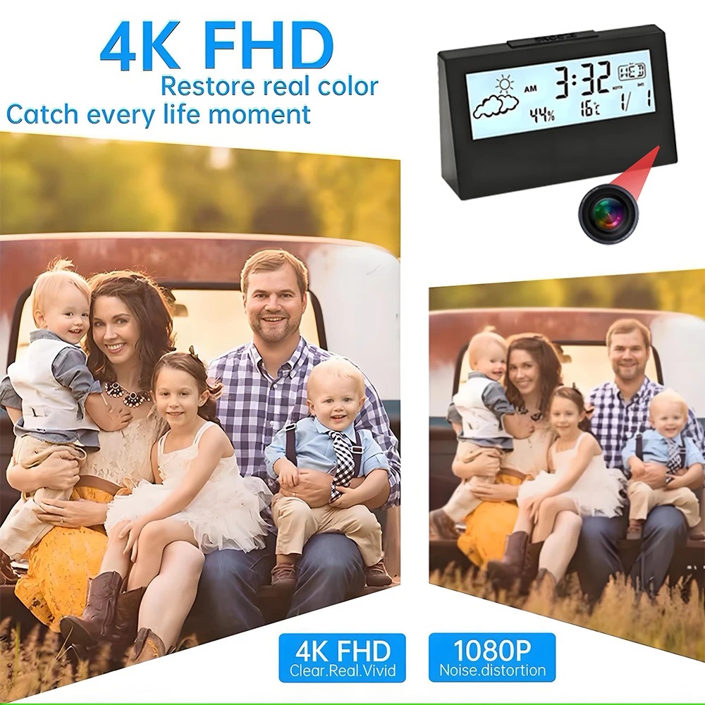 4K WiFi時計型カメラ（動体検知機能付き） |   アプ - Home Security Prices のレビューと価格